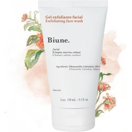 Exfoliante Facial en Gel Con Manzanilla, Caléndula, Aloe Vera y Toronja Remueve Células Muertas y Elimina Impurezas Limpieza Profunda para Todo Tipo de Piel Biune. 150 ml