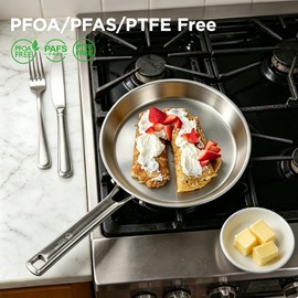 COOKER KING 11" Stainless Steel Crepe Pan, Everyday Flat Skillet