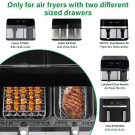 Air Fryer Accessories Set for Tefal Easy Fry 5.2l/3.1l, Large&Small Air Fryer Liners Compatible with Tower T17099 5.2l/3.3l, Lakeland 5l/3l＆Salter Ek5729 Dual Drawer 5.5l/3.5l Air Fryer