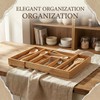 Klabelle Bamboo Drawer Organizer - Expandable Kitchen Utensil Holder, Adjustable