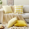 CARRIE HOME Yellow Gingham Checkered Throw Pillow Covers 18x18 Set