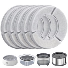 UPSKY 5PCS Replacement Filters for 2.5L/84oz，3L/101oz, 3.5L/118oz，4L/135oz, 4.5L/152oz，5.5L/186oz and 6.5L/1.6 Gallon Dog Water Bowl