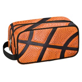 Retro Basketball Travel Toiletry Bag for Boys Men, Waterproof Hanging Dopp Kit for Teens Kids, Shaving Bag with Large Capacity for Travel, Sports, Shower