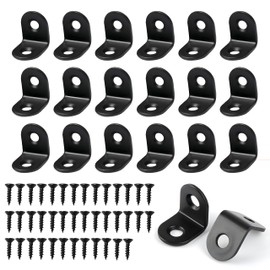 Winkel Winkelverbinder, 10 Stück Edelstahl Winkel, Winkel Metall 90 Grad mit 20 Stück Schrauben, Edelstahl L Klammern , für Möbel, Stuhl, Tisch, Fenster, Winkel Bracket (Schwarz, (25*25)MM)