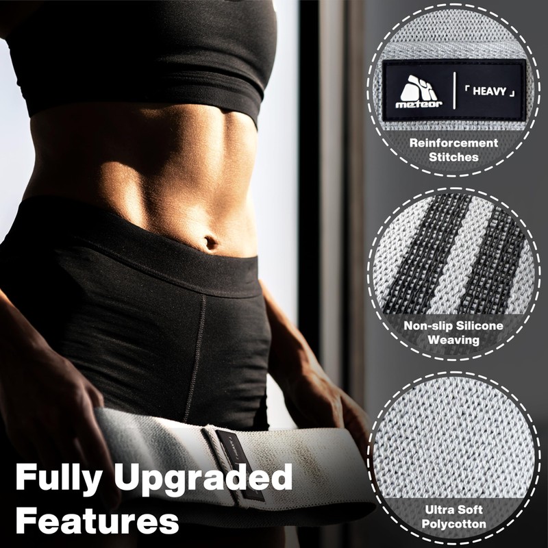 Meteor Non-Slip Resistance Bands Set - Fabric Booty Bands for