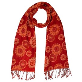 Lorenzo Cana - Men's Soft Wool Scarf, Elaborate Paisley Pattern, Multicoloured, Red, Orange, Yellow, 32 cm x 153 cm, Wool Scarf, Wool Scarf, Men's Scarf 7866911, red orange money
