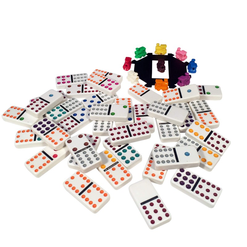 WE Games Mexican Train Dominoes, Double Twelve - Premium Ivory
