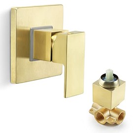 SKOWLL Shower Valve Bathroom Control Valve Kit, Wall Mount Black Single-Handle Rough-In One Way Tub Shower Control Mixer Kit, Rose Gold