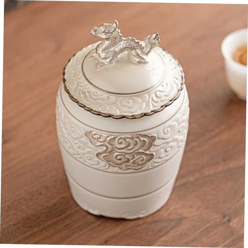 KICHOUSE Matcha Container Tea Bag Storage Ceramic Tea Canister for