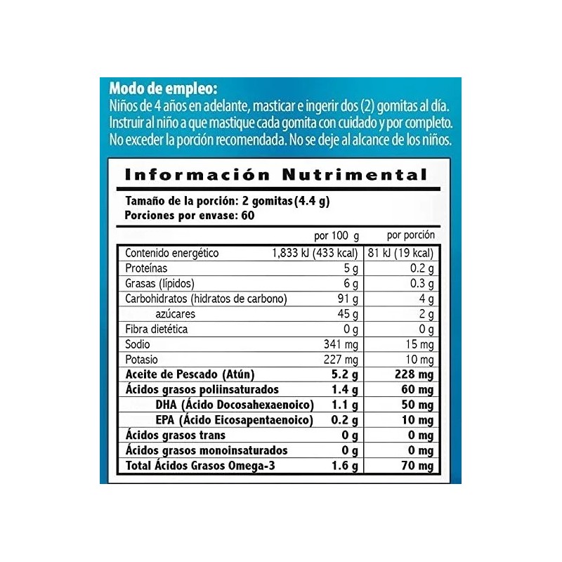 Omega 3 Gummies Kids Nemos 130 G 120 Pzs Gomitas