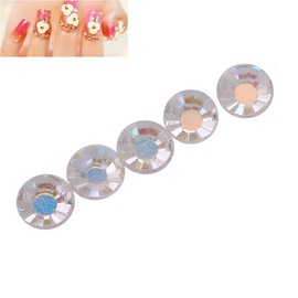 1000-1500Pcs Rhinestones for Nails, 6 Grids Colorful Nail Art Rhinestones, Multiple Sizes Nail Art Decoration Manicure Rhinestones, Round Rhinestones for Nail Salon