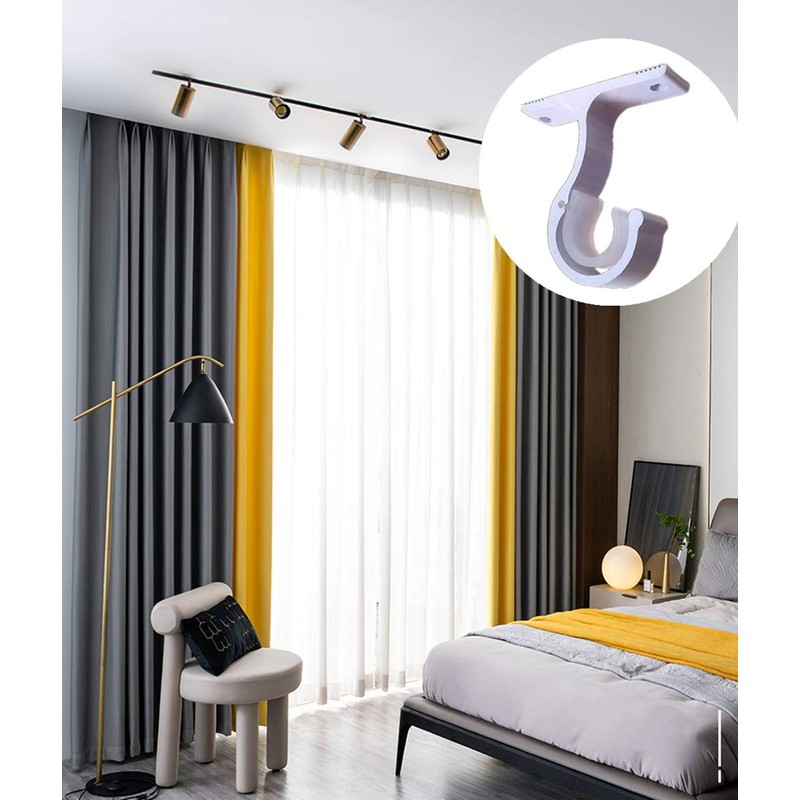 Curtain Rod Brackets 2pcs White Curtain Rod Holder for Drapery