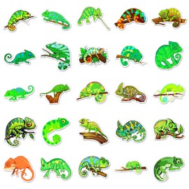 Bric Dodo Pack of 50 Chameleon Stickers Car Laptop Phone Guitar Skateboard Motorcycle Bicycle Chameleon Stickers Set Vinyl Waterproof Aesthetic Stickers for Teenagers Children Adults