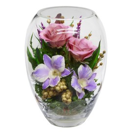 Luxury Orchid Arrangement | Preserved Orchids in Glass Vase | Long-Lasting Flowers for Anniversary, Wedding, or Corporate Gifts