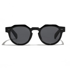boqopod Retro Round Frame Sunglasses for Women Fashion Trendy Thick Frame Men UV Protection Shades Sun Glasses GS95255 (Black)