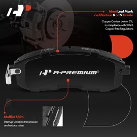 A-Premium Front Ceramic Disc Brake Pads Set Compatible with Nissan Altima 2002-2006, Sentra 2011-2019, Versa, Maxima, Cube & Suzuki SX4, SX4 Crossover & Infiniti I35, 4 Pcs