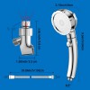 Vrqub High Pressure Handheld Shower Head with ON/OFF Pause Switch
