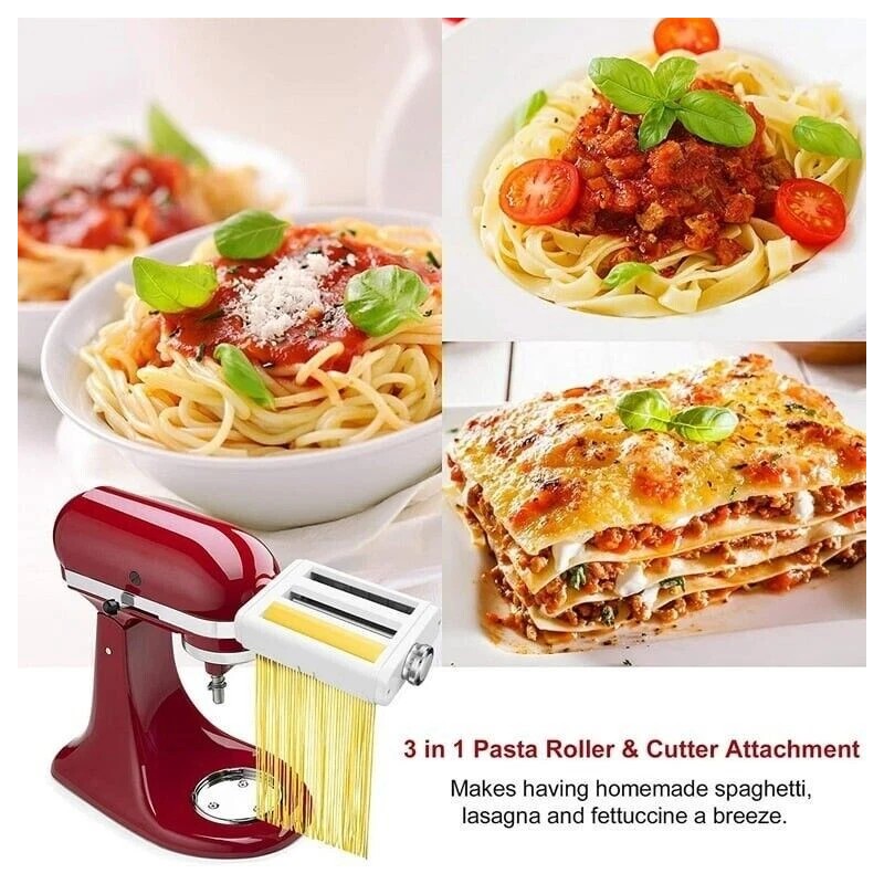 KENOME Pasta Maker Attachment for KitchenAid Stand Mixers 3 in