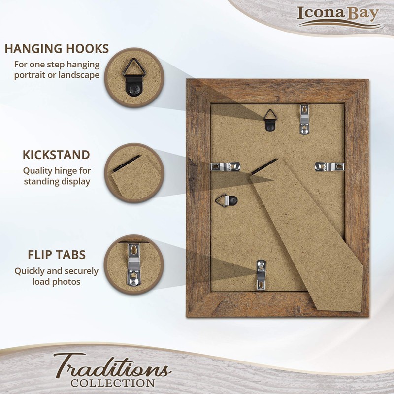 Icona Bay - 5x7 Chestnut Brown Picture Frame - Rustic