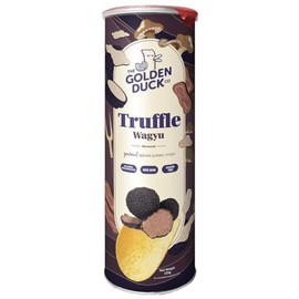 The Golden Duck Truffle Wagyu Gourmet Ridged Potato Crisps, Bold & Savory Flavor, Gluten Free, 4.9 oz Canister (Pack of 2)