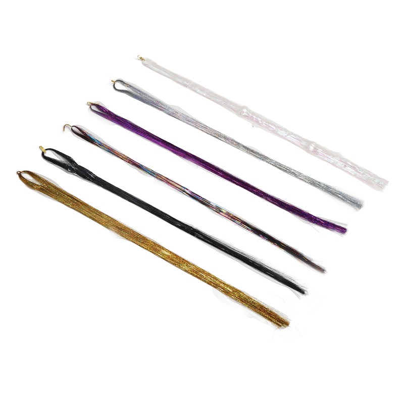 Hair Tinsel Kit Colorful Shiny Glitter Strands Portable Fairy Hair