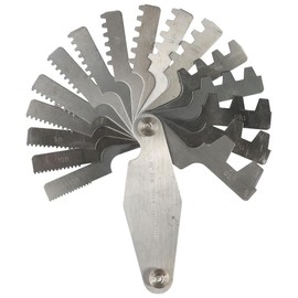 HOBBYIN 16pcs 29 Degree Acme Screw Pitch Gauge, Stainless Steel Thread Pitch Measuring Tool for Industrial Measurement, Universal Wide Application T-Thread Cutting Gage