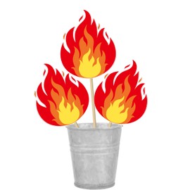 12Pcs Fire Flame Centerpiece Sticks Flame Theme Centerpieces for Table Fire Flame Birthday Party Decorations for Firefighter Birthday Fire Truck Theme Party Supplies
