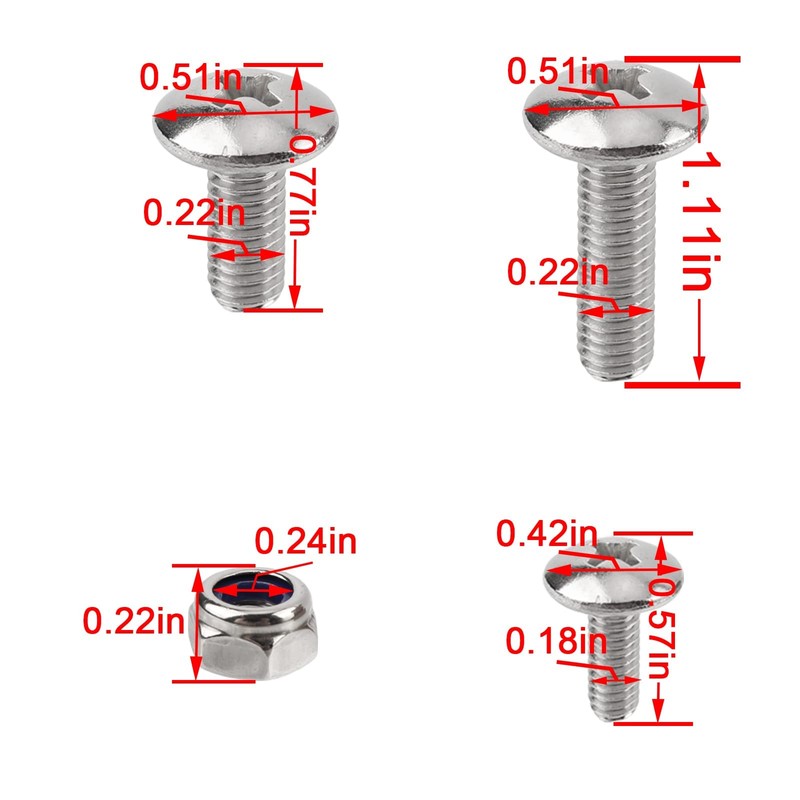 MOTOALL 25 Piece Fender Bolts Screws Nut Mount Kit Plastics