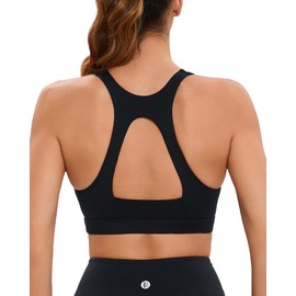RUNNING GIRL High Impact Sports Bras for Women,Molded Cup Black Sports Bras for Women Large Bust(3059Black_M)