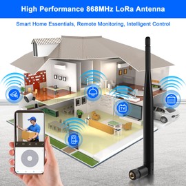 Gbformat 868MHz LoRa Antenna 5dBi SMA Plug 195 mm + IPEX to SMA Female Cable for Meshtastic LoRa, ESP32 OLED LoRa Board, LoRa 32 V3, HTCC-AB02S, LoRa32u4 II, 50 Ω, VSWR from <1.5 (Pack of 3)