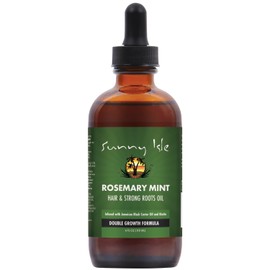 Sunny Isle Rosemary Mint Hair and Strong Roots Oil 4oz | Infused with Biotin & Jamaican Black Castor Oil | Strengthen and Nourish Hair Follicles | Dry Scalp, Split Ends