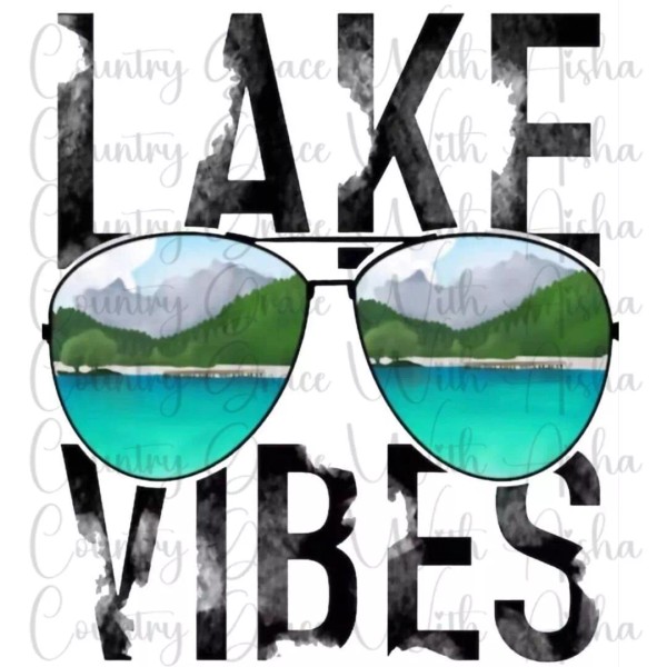 Handmade Sublimation Transfer Lake Vibes Sunglasses Ready To Press Heat