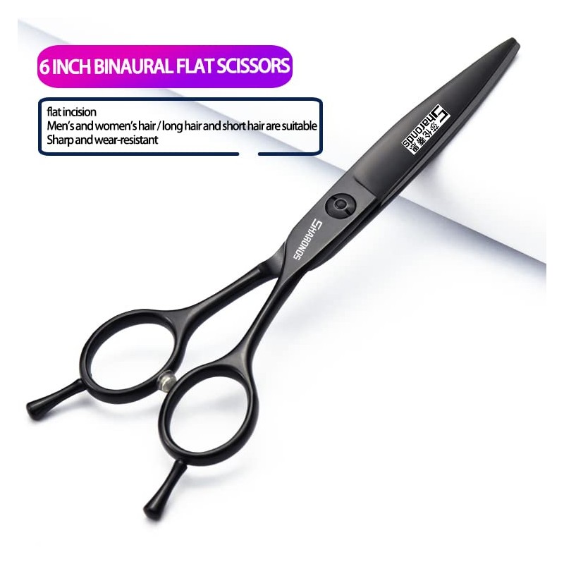 Professional Hair Scissors & Thinning Scissors Set - Black -