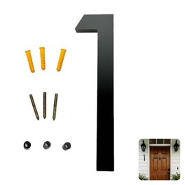 Modern Large House Number Black, Floating Design, Metal House Number Sign, Anthracite, 17.5 cm, 3D Effect, Weatherproof, for Office Doors, Apartments and Garages