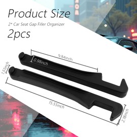 2PCS Car Seat Gap Filler Organizer with Side Hooks + Grooves,3 in 1 Car Seat Side Gap Filler for Filling Crevices and Storing Items,Updated No Drop Seat Guard Vehicle Accessories (Black)