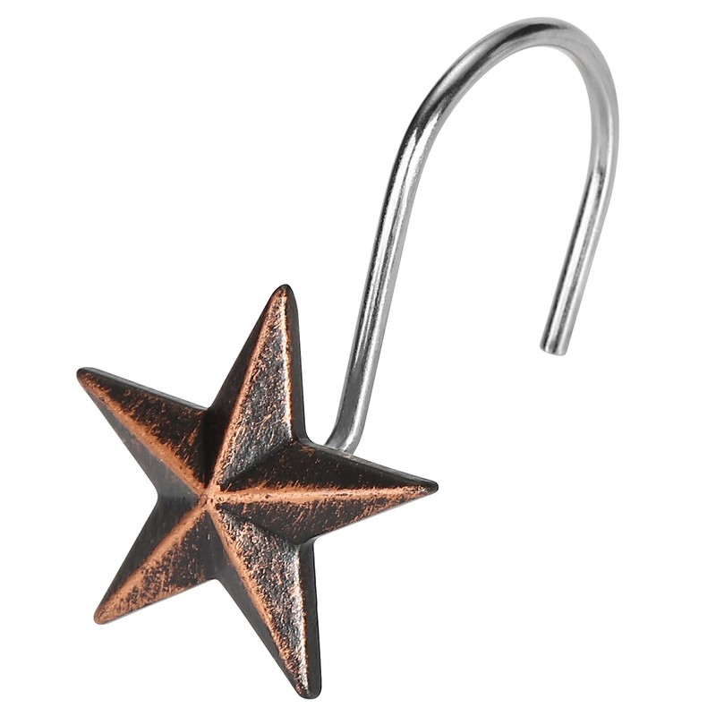 AGPtek Star Decorative Rustic Shower Curtain Hooks for Home Bathroom,