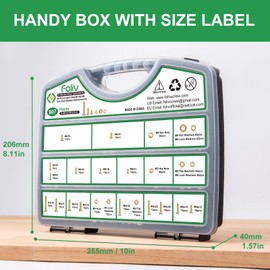 FOLIV 907pcs Grade 8.8 Metric Bolt Assortment, M4 M5 M6 M8 Heavy Duty Bolts and Nuts Kit, Yellow Zinc Plated, Length from 12-30mm