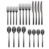 Cambridge Silversmiths Beacon Flatware Silverware Set, Black Satin, Service for