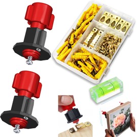 DIKOO Assorted Picture Hanging Kit - Picture Hole Marked Tool, 258 Pieces Hooks Assortment with Drywall Anchor, Screw, Sawtooth Hangers, Nails, Single Keyhole Hangers and for Frames Wall Mounting