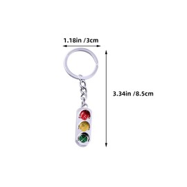 NUOBESTY 12 pcs key chain backpack hanging decoration traffic light key ring Alloy Key kids cars toy pendent keychain kids keychain traffic light keychain miniature child bag pendant Metal