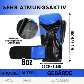 3-in-1 Boxing Gloves and Punching Mitts Set for Kids Ventilated Palm - 6OZ