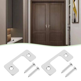Create idea 2pcs Adjustable Strike Plate for Exterior Doors 201 Stainless Steel Door Frame Gusset Plate with Screws 57x25.6x25mm 5x25mm