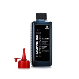 250 ml Solvent Stamp Ink, Black, Solvent-Based for Non-Absorbent and Nonporous Surfaces, Glazed