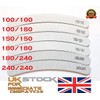 25x Nail Files Zebra Shape CURVED BANANA BOOMERANG Double Sided