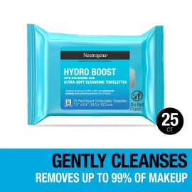 Neutrogena Hydro Boost Makeup Remover Wipes & Face Cleansing Towelettes, (25 ...