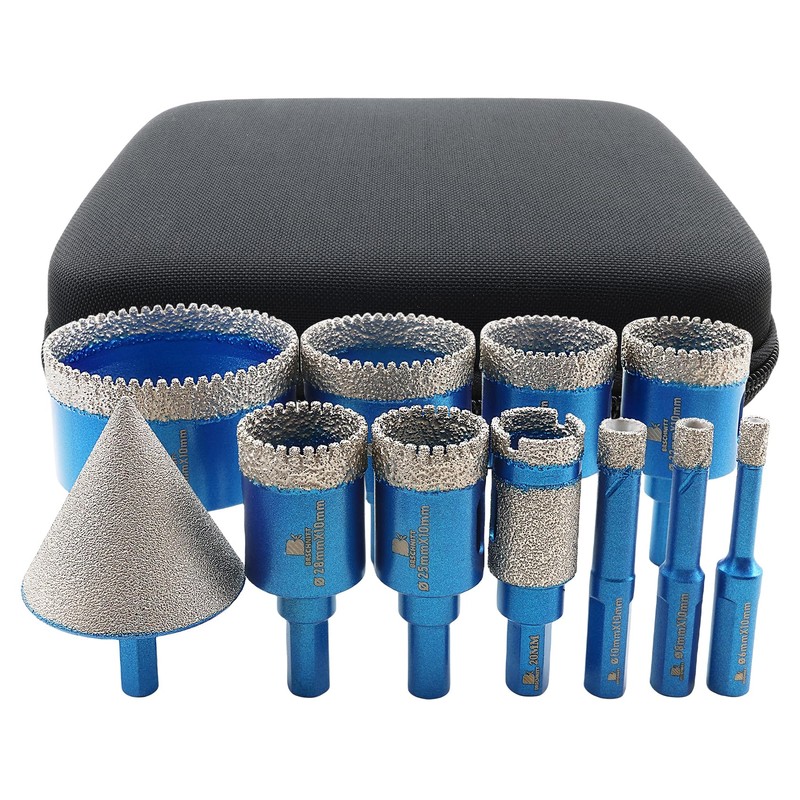 Tile Hole Saw Kit Diamond- BRSCHNITT 11pcs Diamond Core Drill