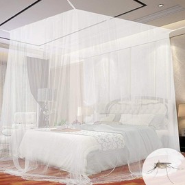 Mosquito Net Double and Single Bed, Mosquito Net, Square Bed Canopy, Canopy, Portable Fine Mesh, for Indoor and Outdoor Use (200 x 200 x 180 cm)