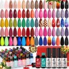Lavender Violets 49pcs Gel Nail Polish Set 45 Colors Neon