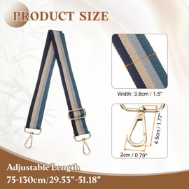 sourcing map Purse Straps Replacement Crossbody, 51 Inch Wide Shoulder Bag Strap Adjustable Canvas Straps for Handbag Wallet Clutch Crossbody Bags, Blue Strip