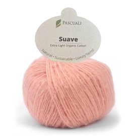 Pascuali Suave Knitting Wool Made from 100% Organic Cotton, for Knitting and Crocheting, Colour: Rose 84